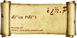 Ács Pál névjegykártya